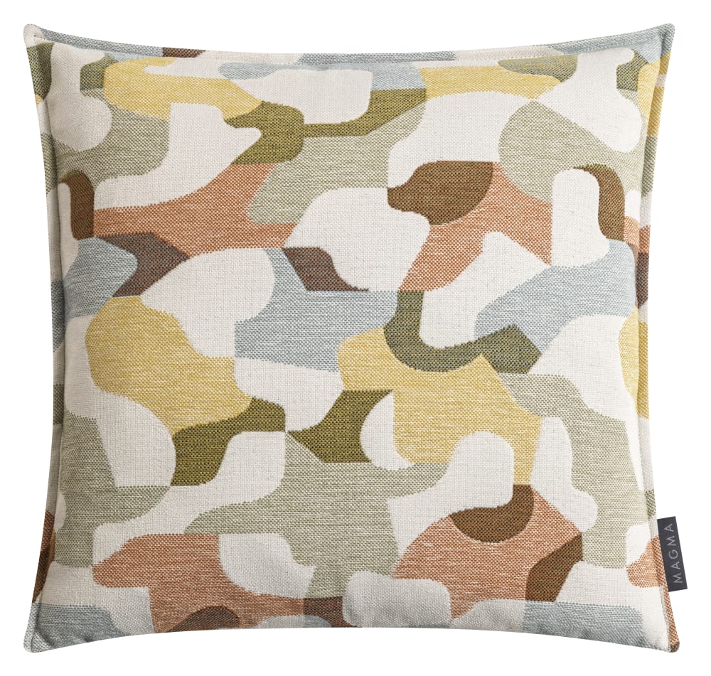 Housse de coussin camouflage jacquard multicolore 45x45