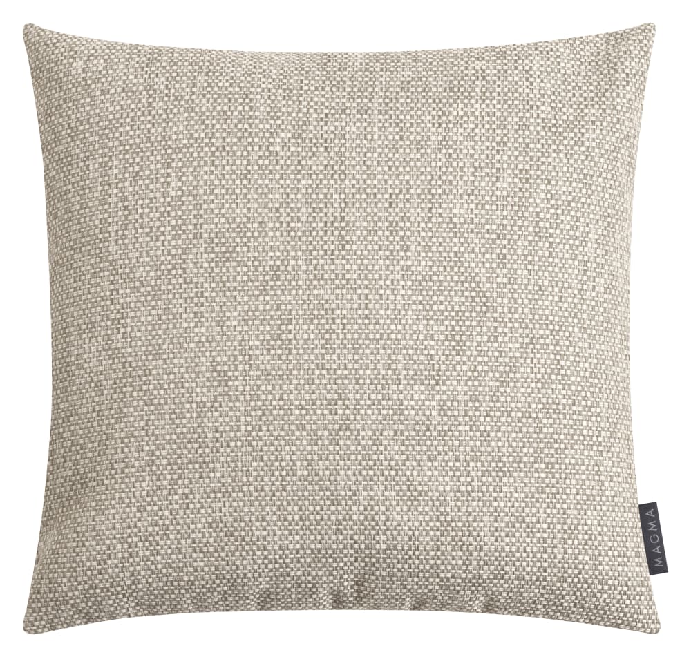 Housse de coussin d'extérieur jacquard chiné taupe 45x45 cm
