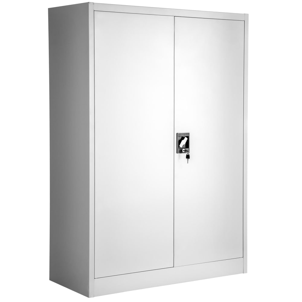 Armoire de bureau en acier 3 étagères réglables en hauteur gris