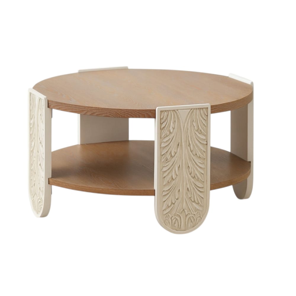 Table basse ronde en bois D81