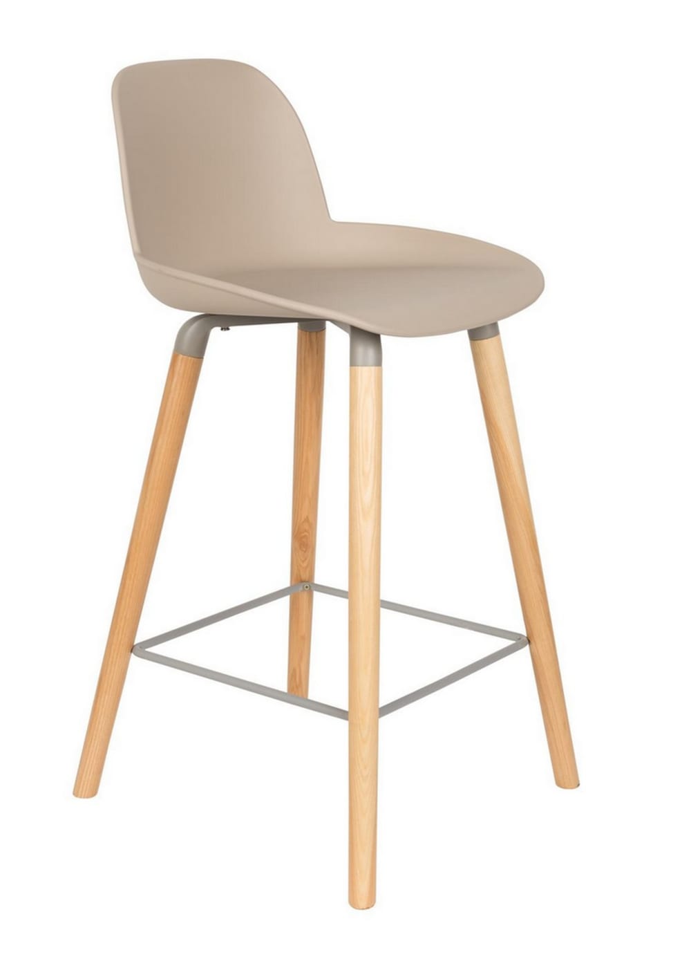 Zuiver Nordischer Hochstuhl mit Holzbeinen von Zuiver style vintage Braun Pp - Polypropylen