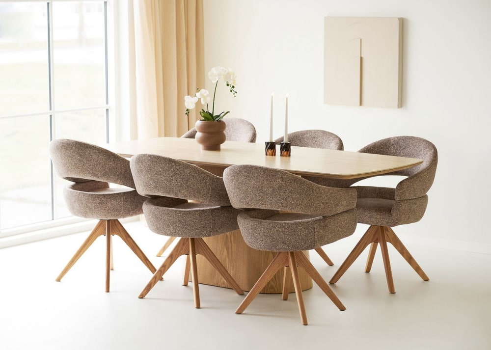 Table de repas en céramique Travertin moderne L200