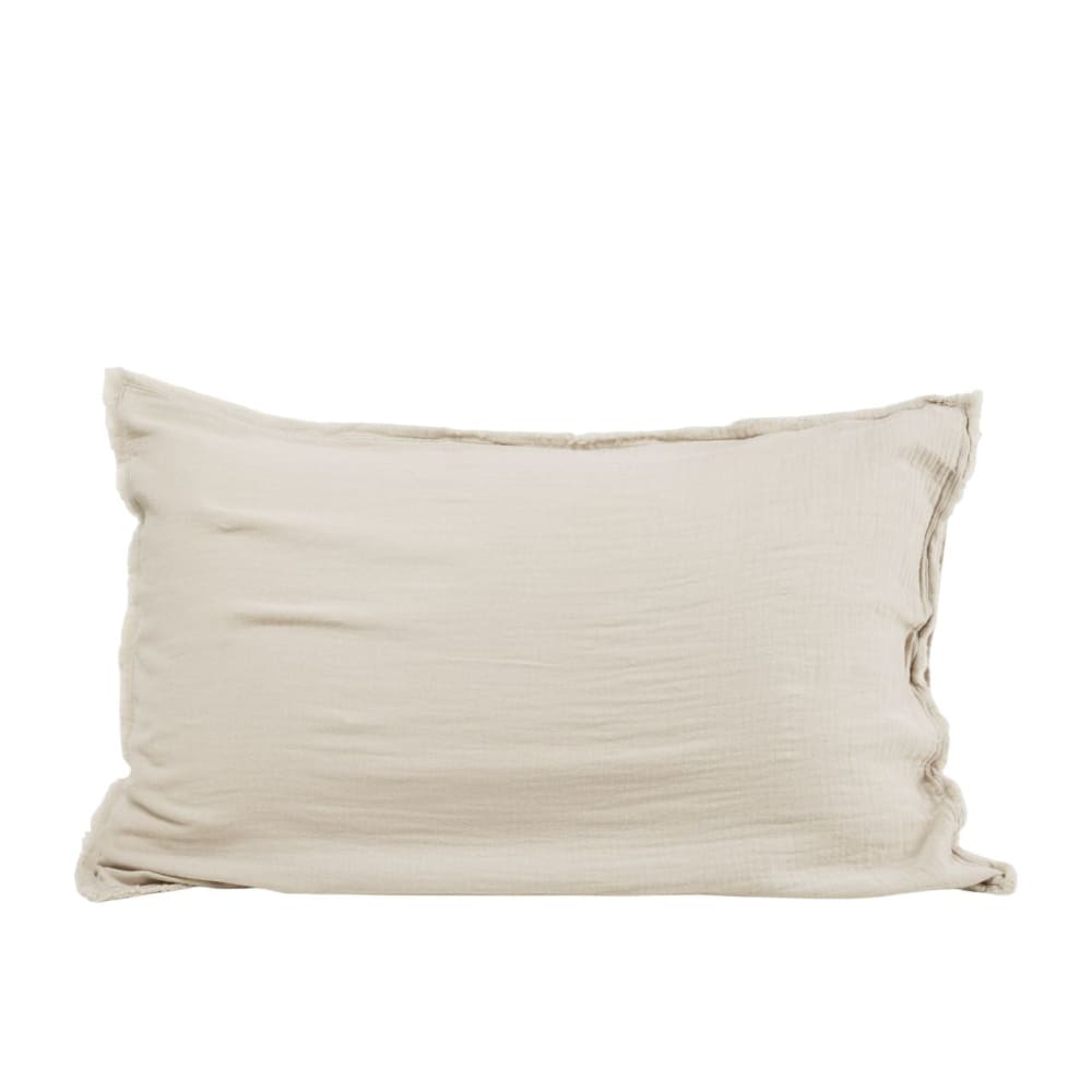 Lot de 2 taies d'oreiller en coton beige 50x75 cm Lot de 2 taies d'oreiller en coton beige 50x75 cm