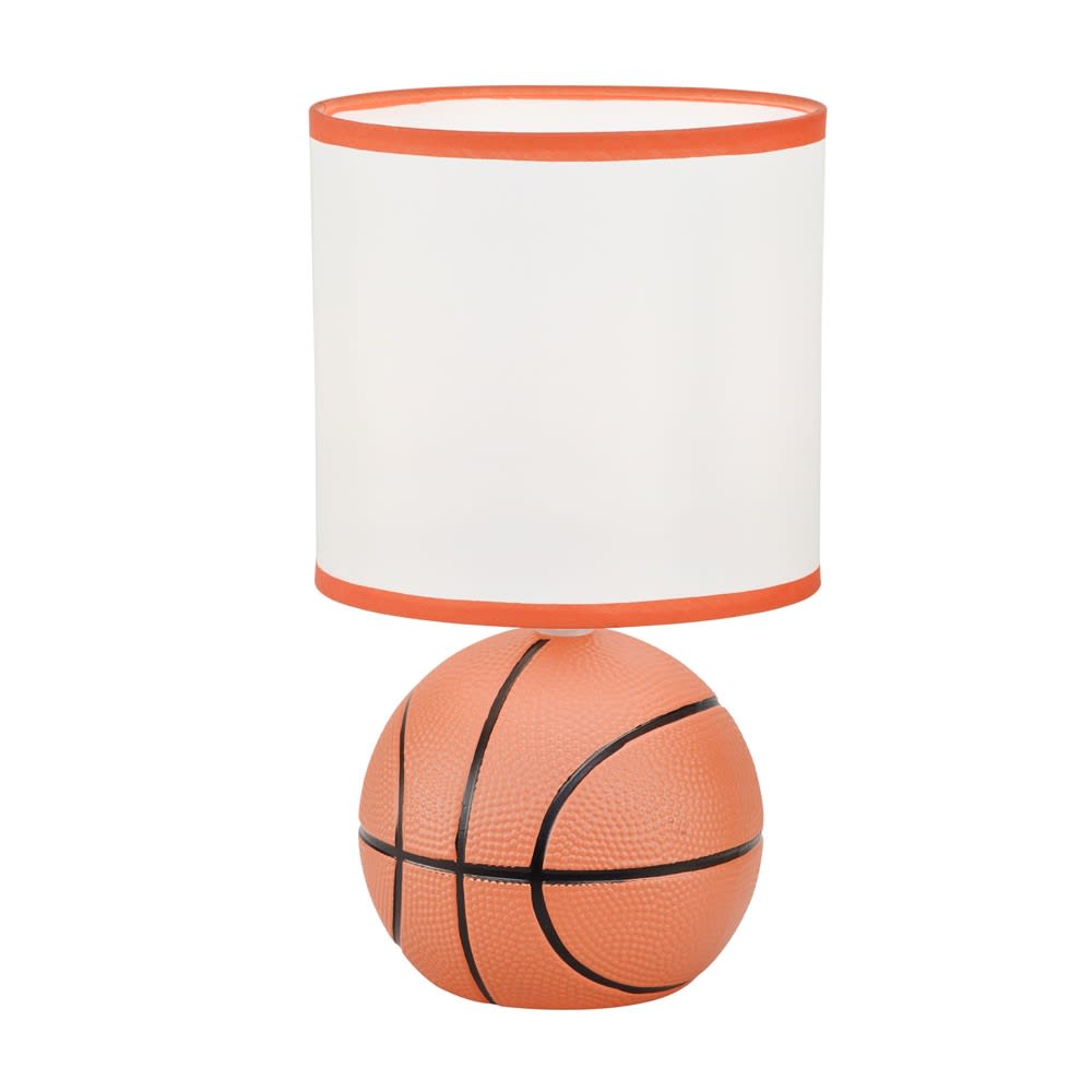 Lampe à poser orange en céramique et tissu enfant 1 lumière Lampe à poser orange en céramique et tissu enfant 1 lumière