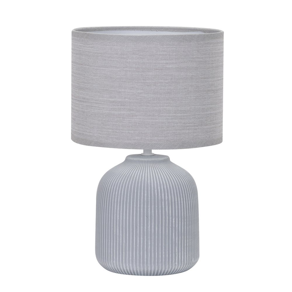 Lampe à poser grise en céramique et tissu moderne 1 lumière