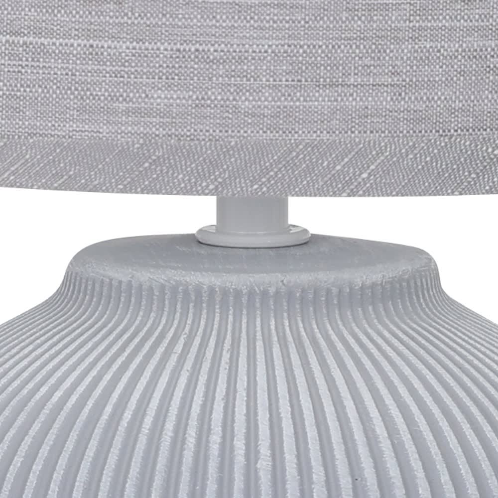 Lampe à poser grise en céramique et tissu moderne 1 lumière — vue 4