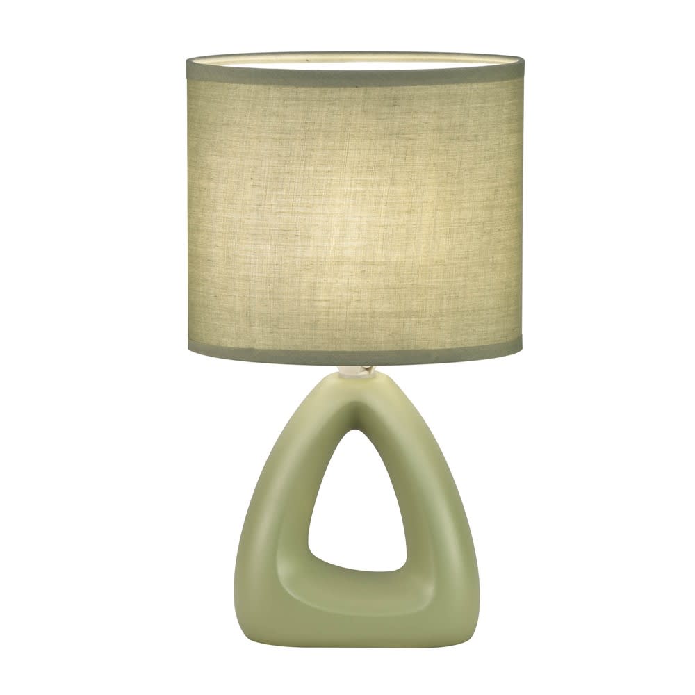 Lampe à poser verte en céramique et tissu moderne 1 lumière