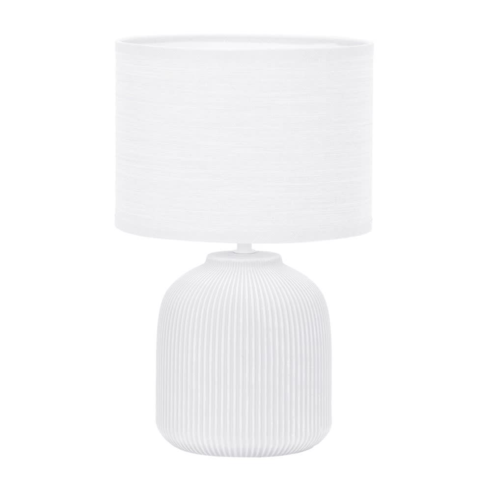 Lampe à poser blanche en céramique et tissu moderne 1 lumière