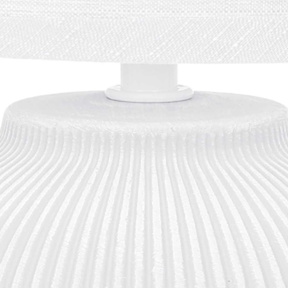 Lampe à poser blanche en céramique et tissu moderne 1 lumière — vue 4