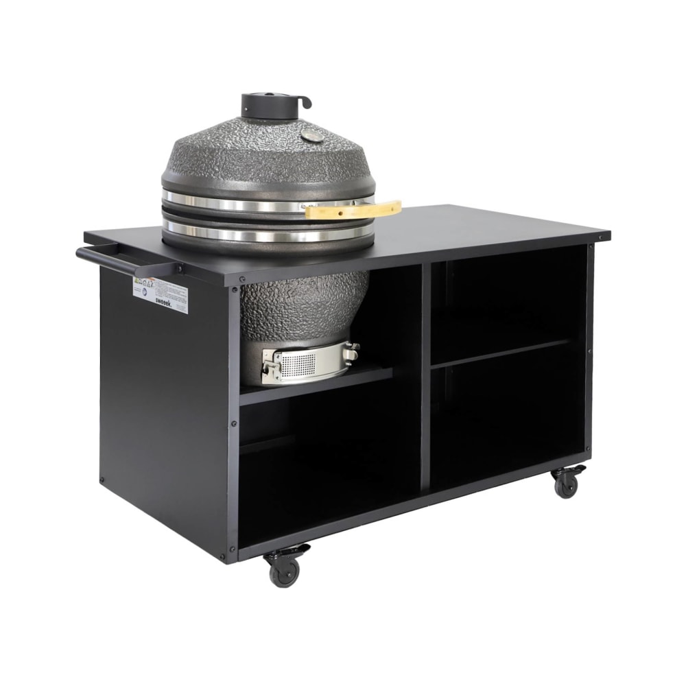Barbecue kamado charbon de bois, fumoir D54,5cm avec desserte
