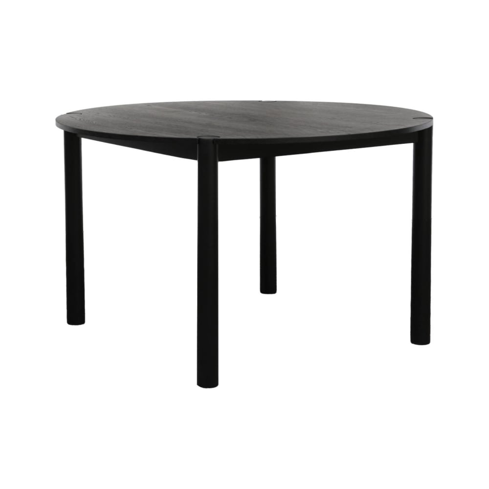 Table à manger ronde bois d'hévéa 4 places noir