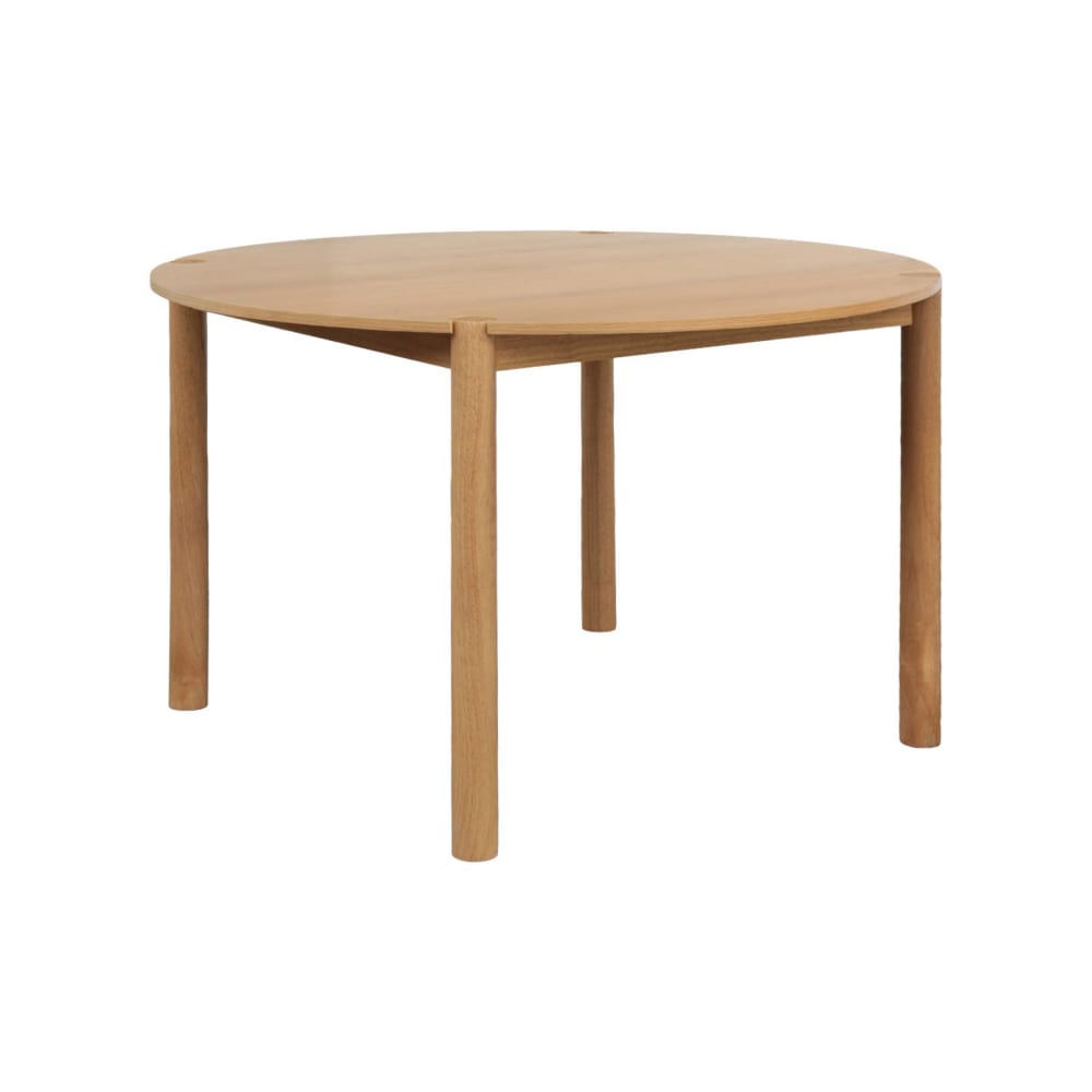 Table à manger ronde bois d'hévéa 4 places naturel