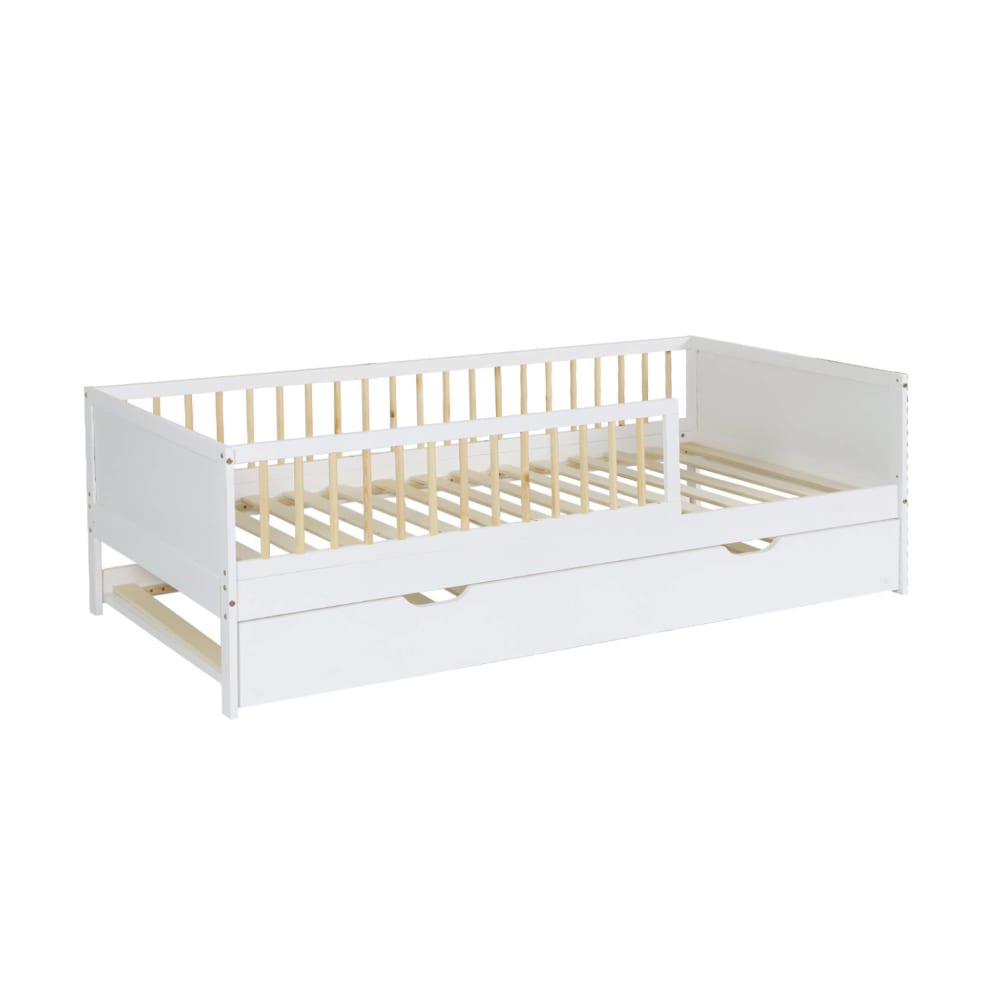 Kinderbett 90 x 190 cm aus naturbelassenem Kiefernholz mit -