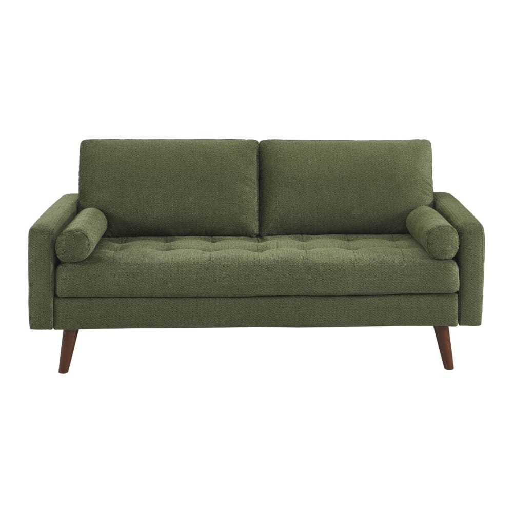 Canapé tissu chenille capitonné 3 places kaki