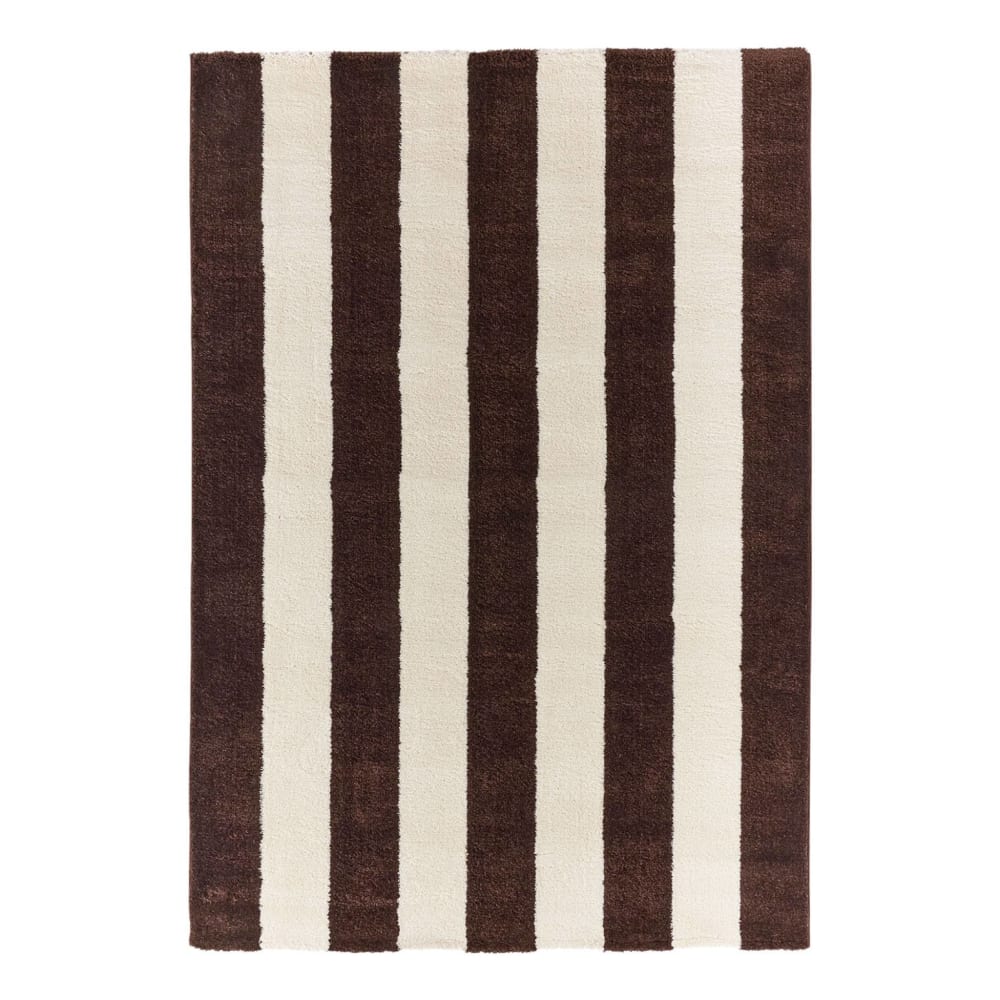 Tapis intérieur rayures marron et blanc 120x160cm