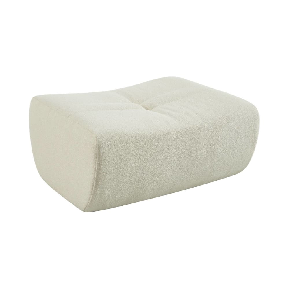 Pouf, repose-pieds bouclette texturée blanc Pouf, repose-pieds bouclette texturée blanc