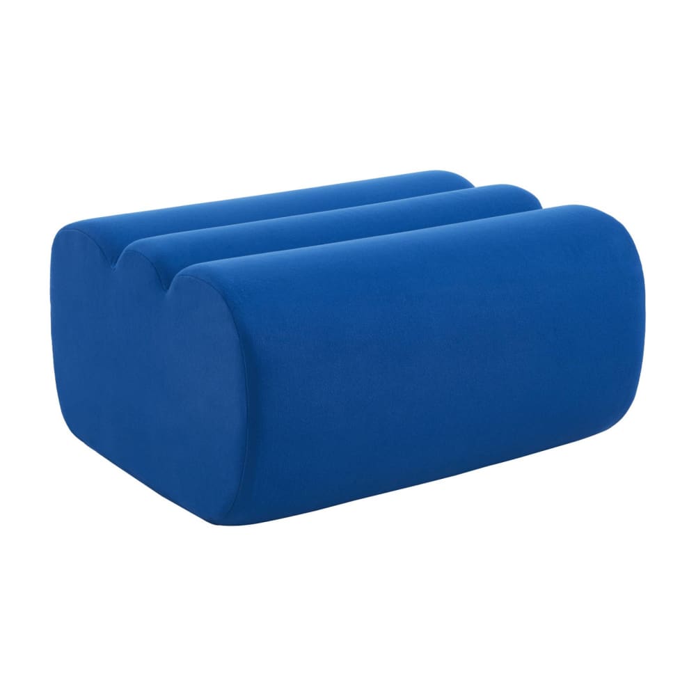 Pouf, repose-pieds tissu - bleu