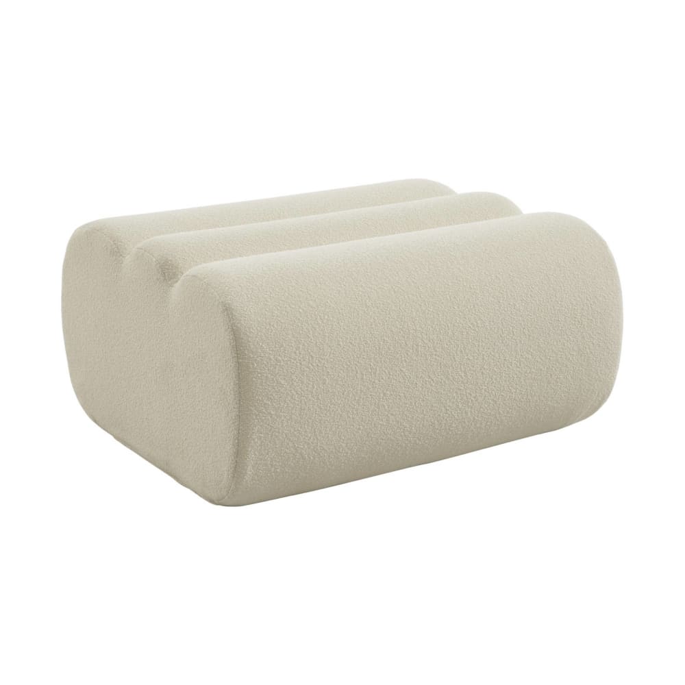 Pouf, repose-pieds bouclette texturée blanc