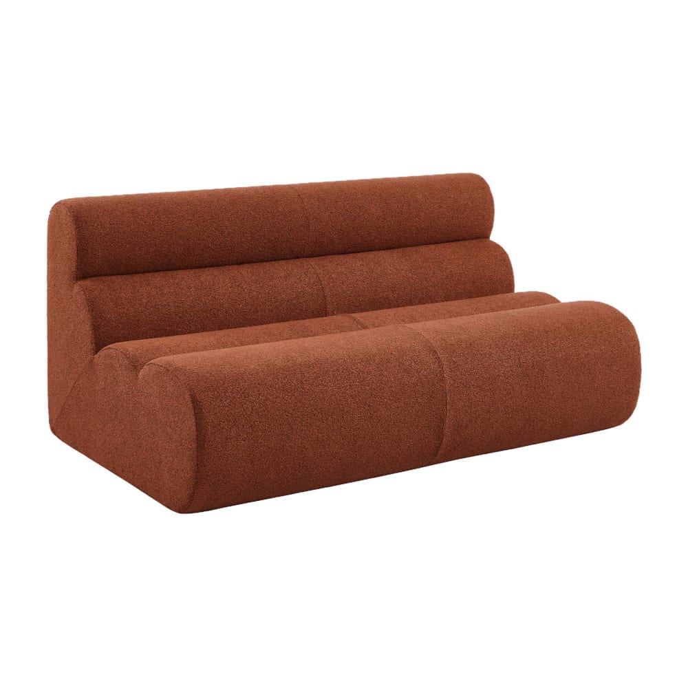 Chauffeuse bouclette texturée 2 places terracotta