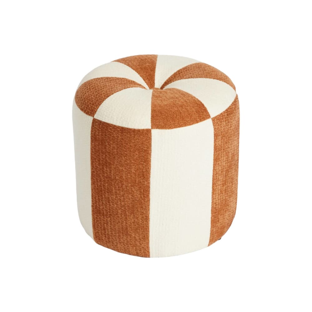 Pouf enfant tissu chenille thème cirque terracotta Pouf enfant tissu chenille thème cirque terracotta