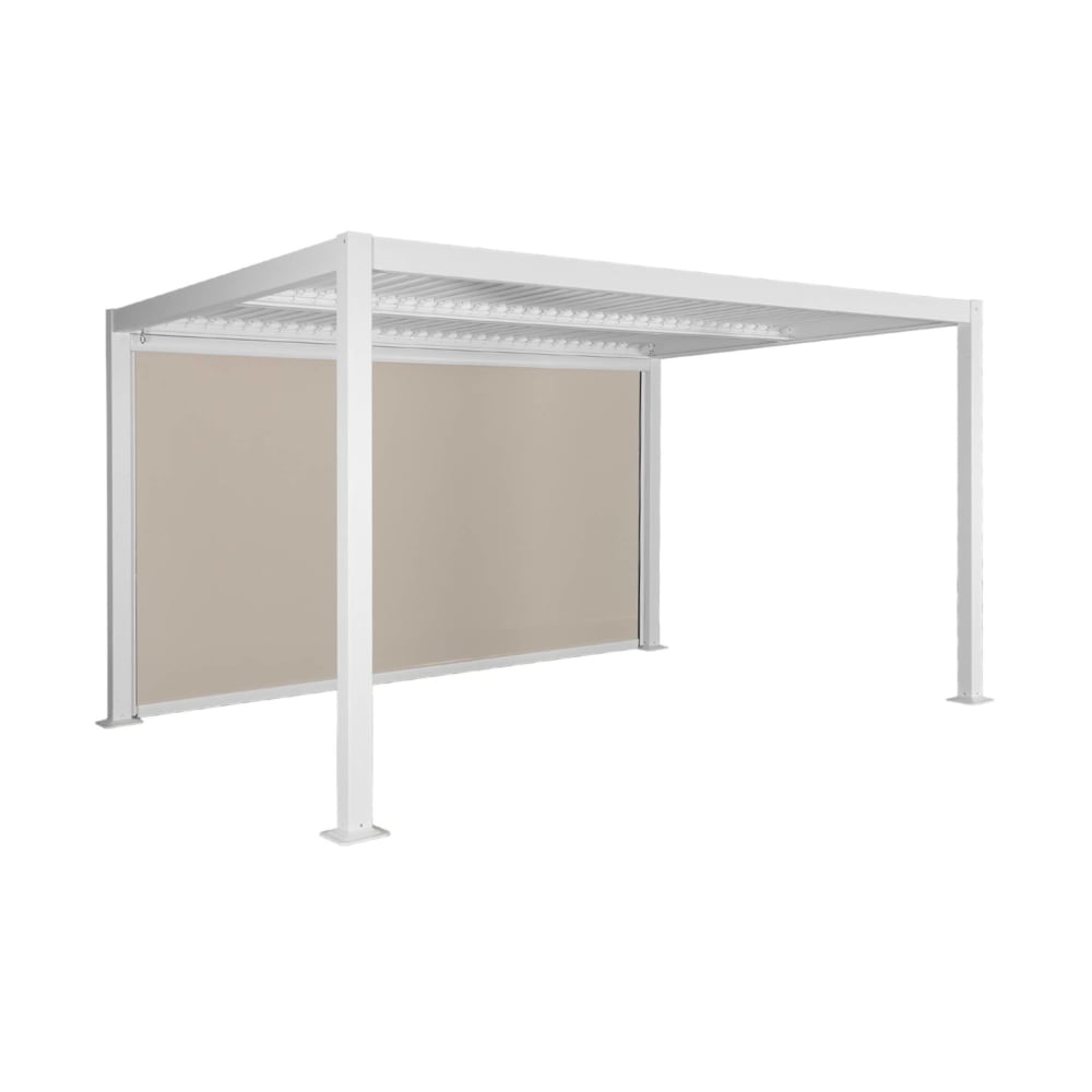 Pergola bioclimatique 4x3m, store 4m blanc
