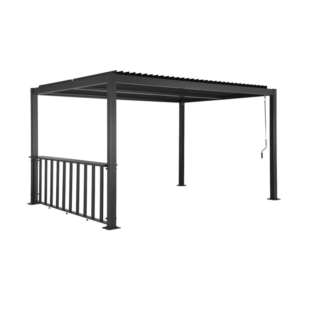 Pergola bioclimatique 3x3m + bar 3m anthracite