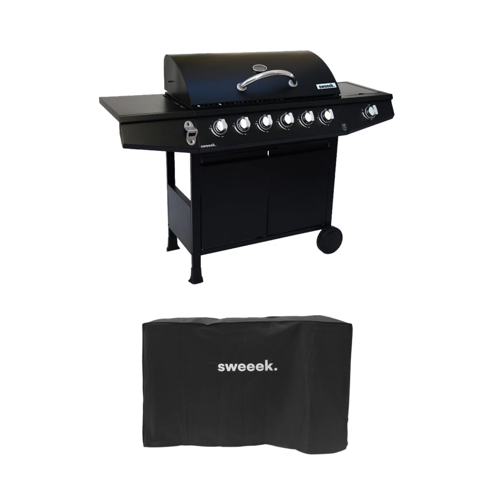 barbecue gaz 6 brûleurs - acier