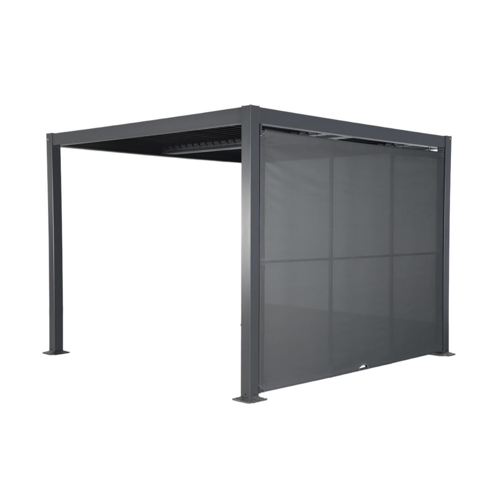 Pergola bioclimatique 3x3m + auvent 3m anthracite