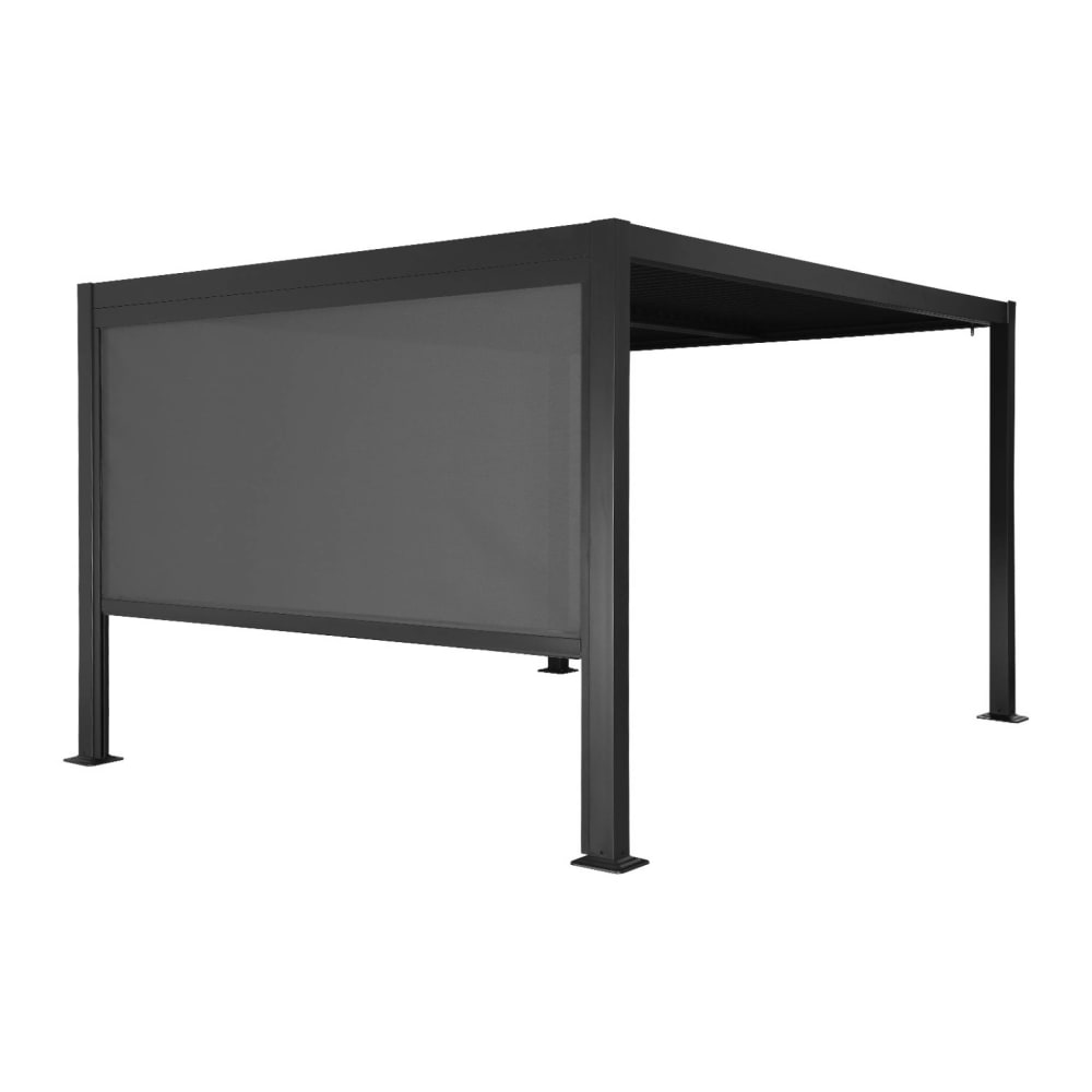 Pergola bioclimatique 3x3m, store 3m noir