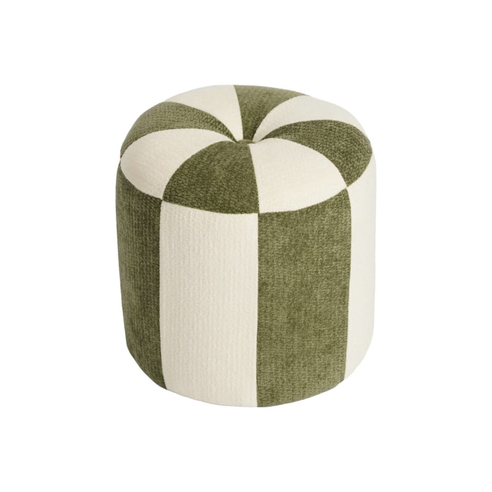 Pouf enfant tissu chenille thème cirque vert Pouf enfant tissu chenille thème cirque vert