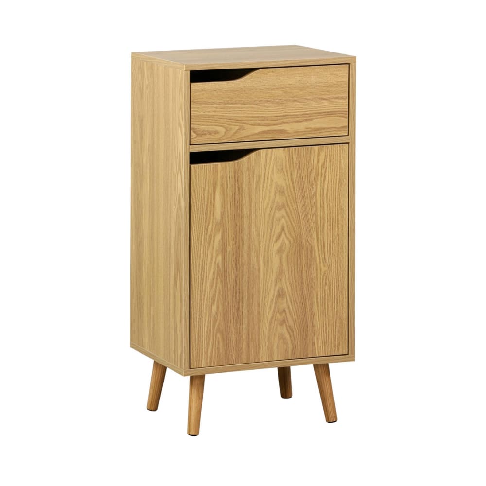 Meuble salle de bain vintage décor bois frêne
