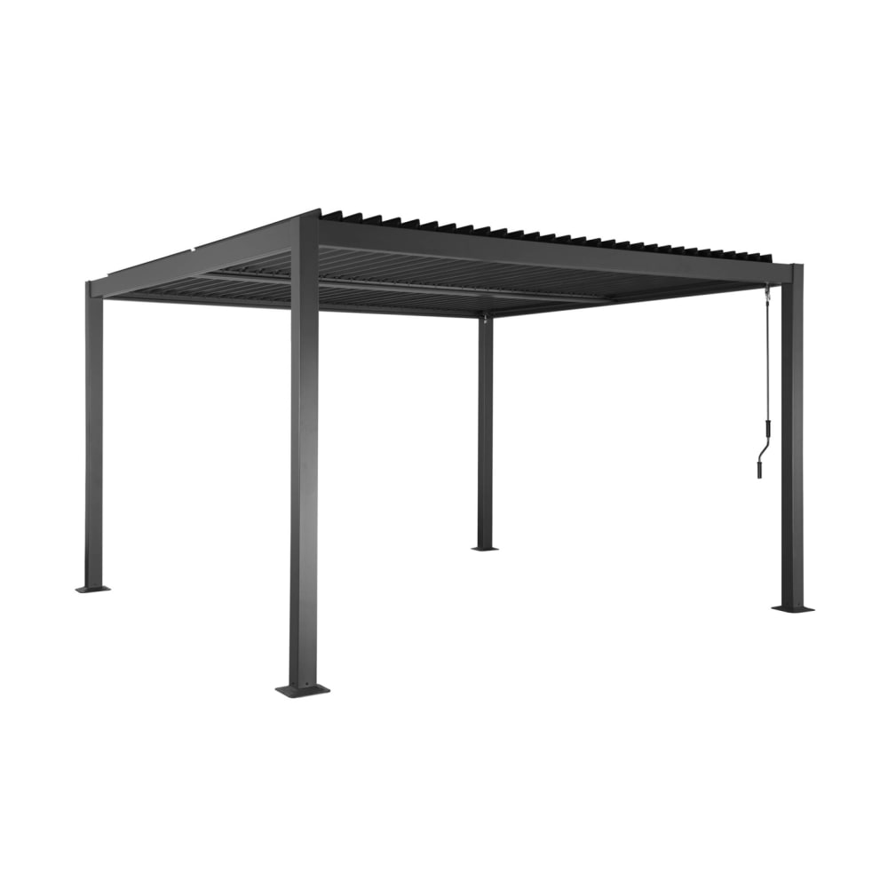 Pergola bioclimatique anthracite 3,6x3,6m palace