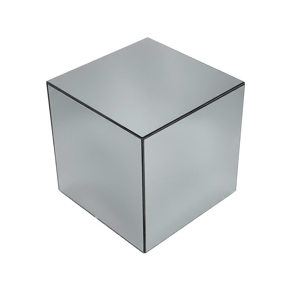 Table d'appoint cubique miroir transparent 35cm