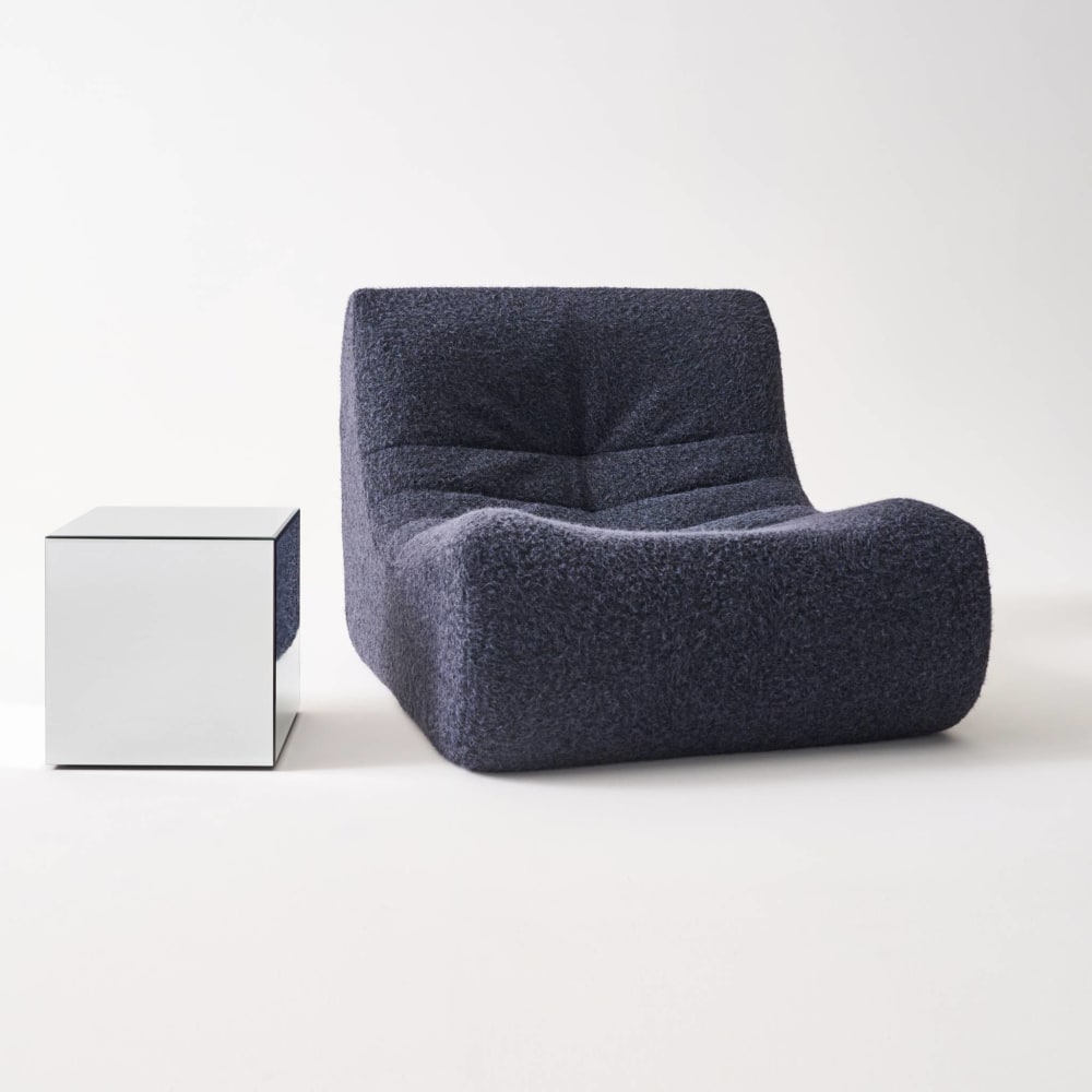 Kubischer Beistelltisch mit Spiegelglas 35 cm - Maisons Du Monde
