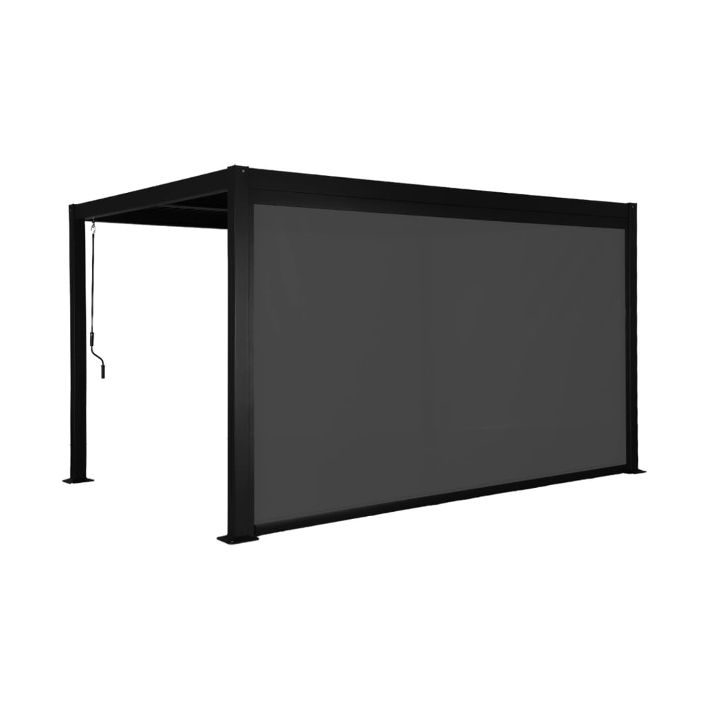 Pergola bioclimatique 4x3m, store 4m noir