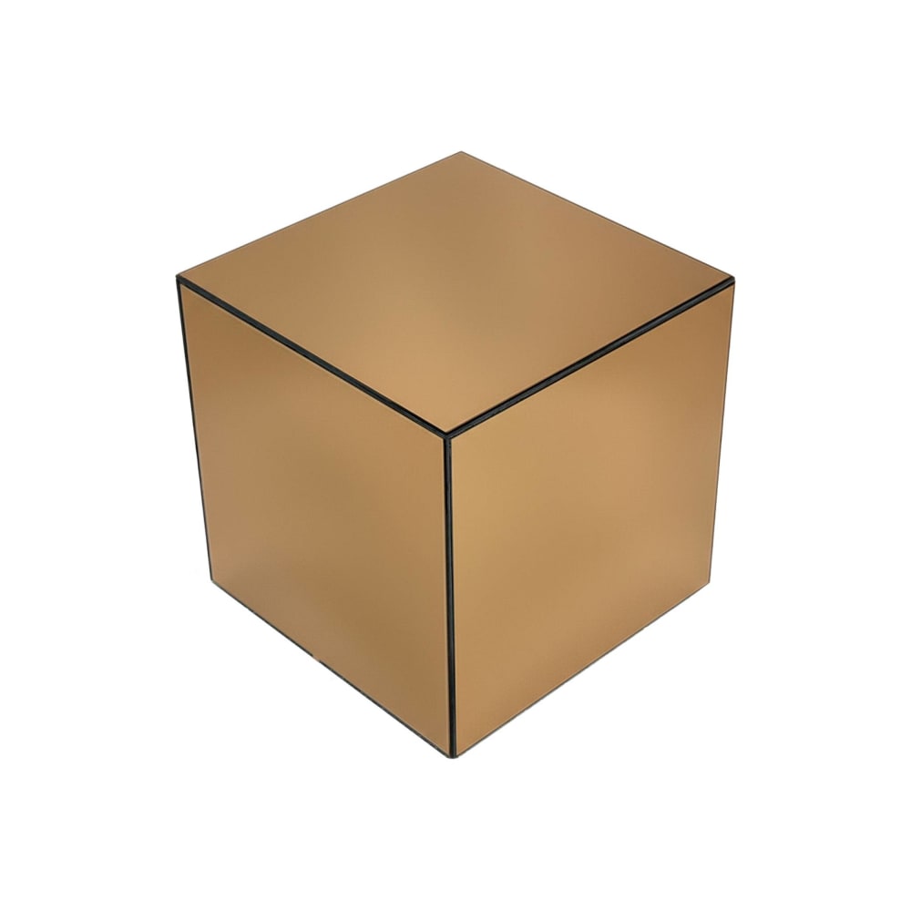Table d'appoint cubique miroir ambre 30cm