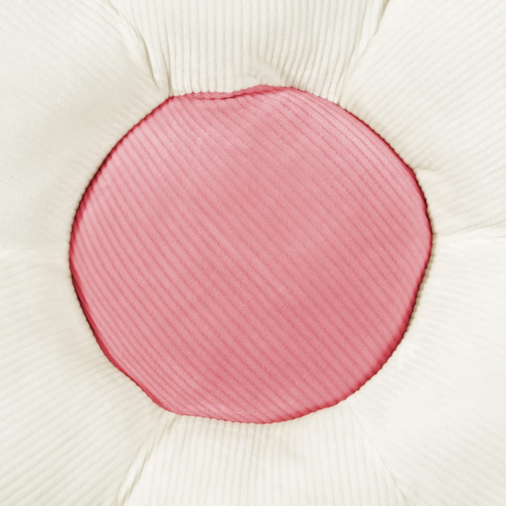 Coussin velours forme marguerite blanc env. 30 cm — vue 4