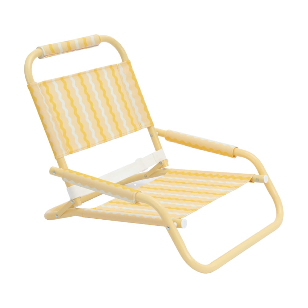 Chaise plage basse pliante aluminium polyester jaune