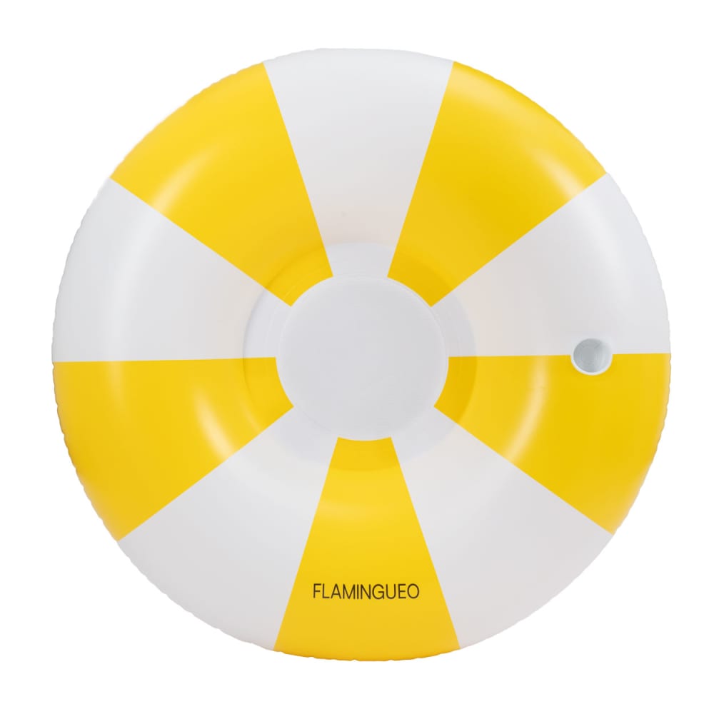 Flamingueo Aufblasbarer Schwimmring mit Netz PVC Donut gelb Beige Pvc - Polyvinlychlorid