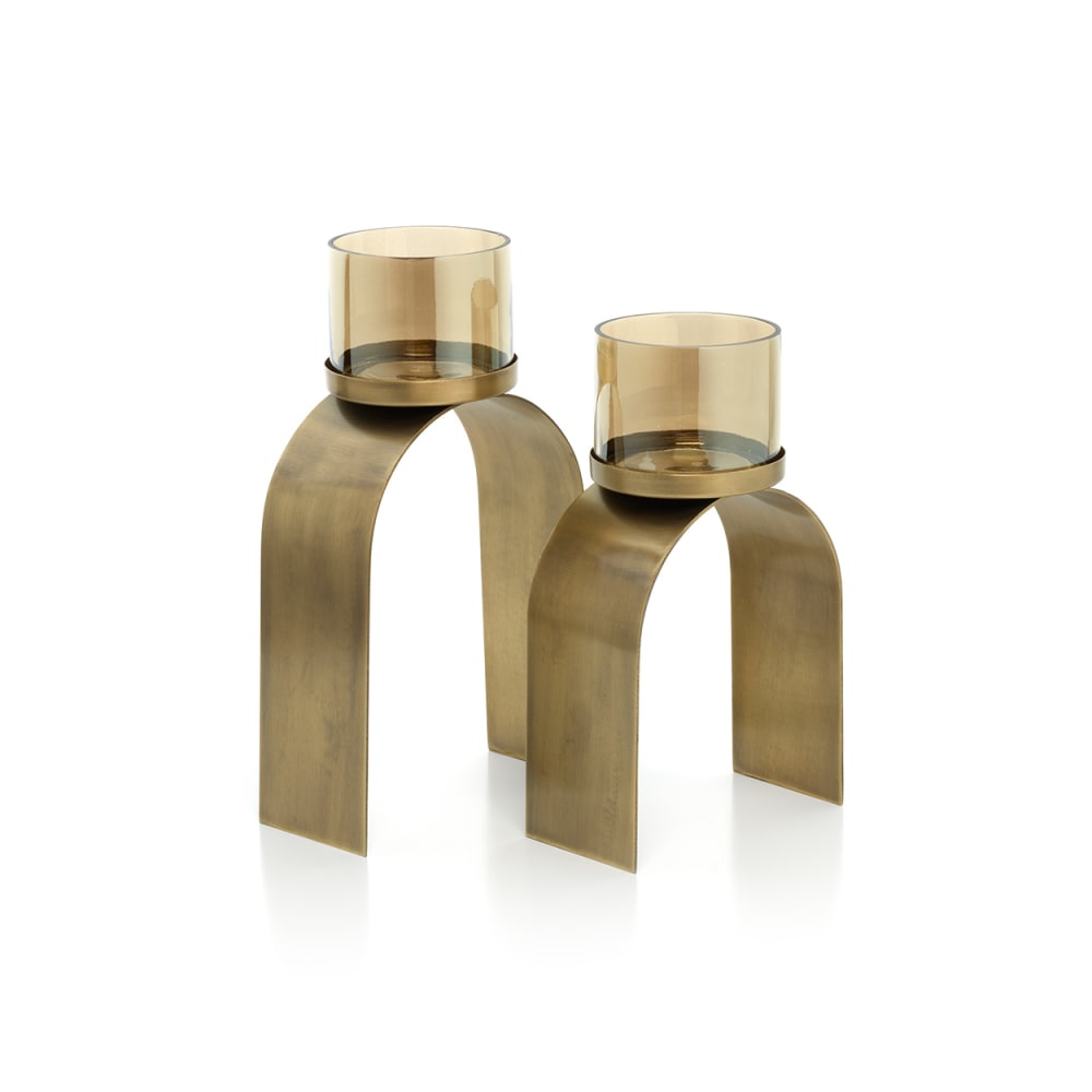 Lot de 2 bougeoirs en - laiton