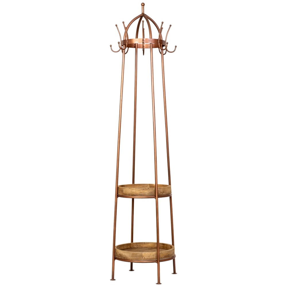 Kleiderständer aus Holz, 50 x 50 x 186 cm (H), braun und schwarz