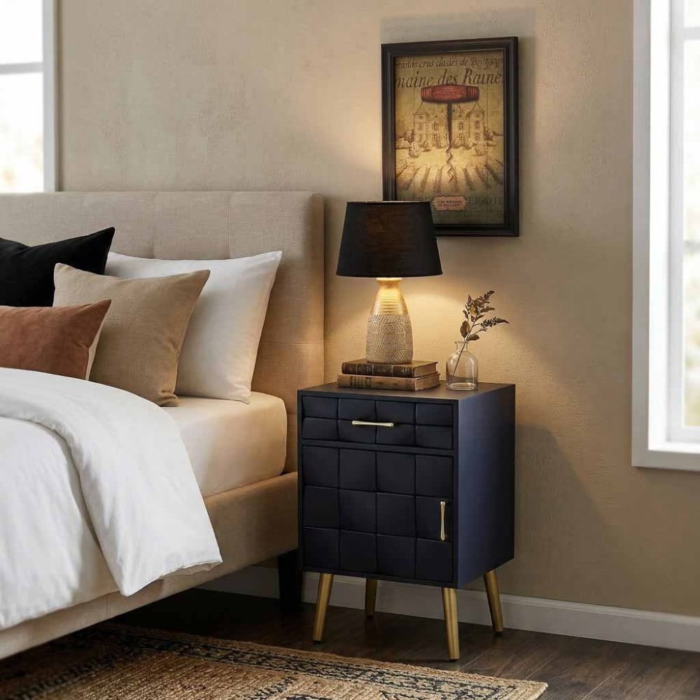 Nachttisch aus Holz schwarz 40x35x71h cm - Maisons Du Monde