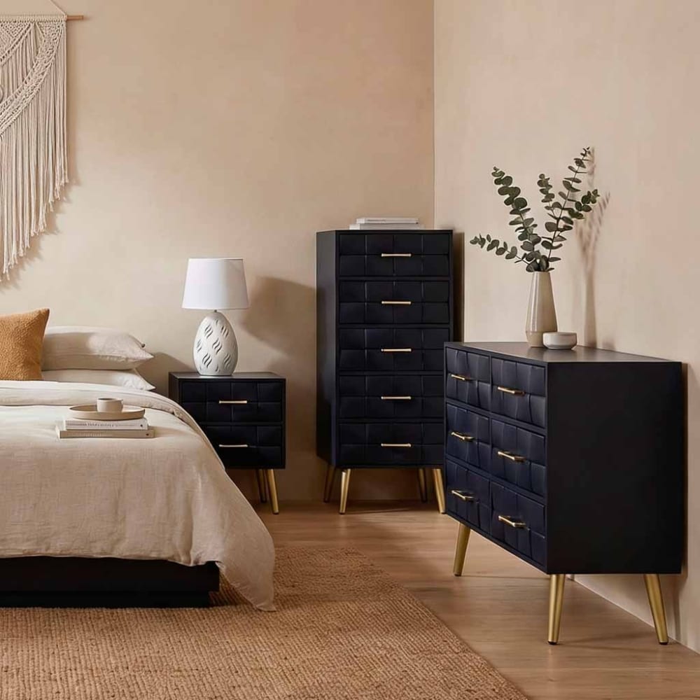 Nachttisch aus Holz schwarz 50x38x73h cm - Maisons Du Monde