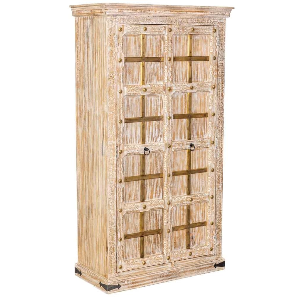 Wanderlust deco Holzschrank, 99x46x180h cm, beige style exotic - Holz