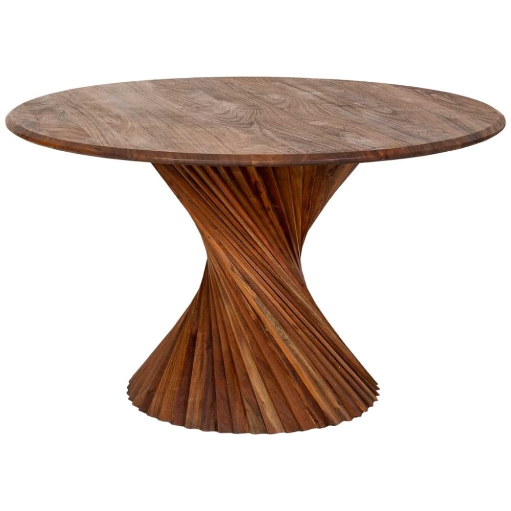Table à manger en bois marron 130x130x75 cm (hauteur)