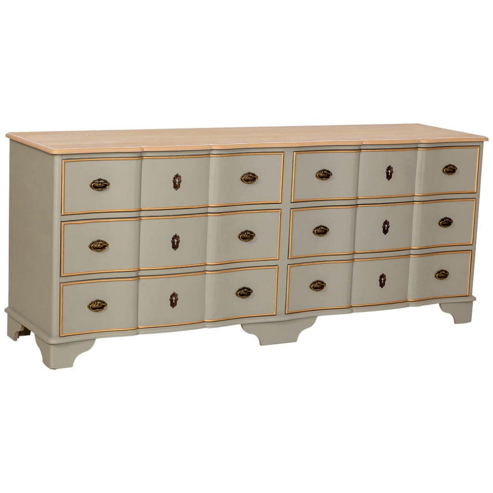 Buffet en bois vert 193x50x80h cm