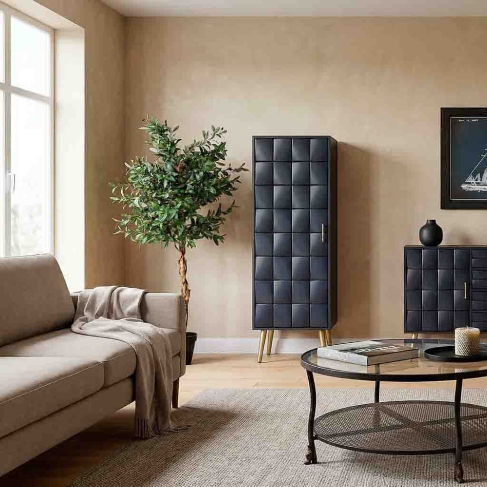 Holzschrank schwarz 40.5x37x139.5h cm - Maisons Du Monde