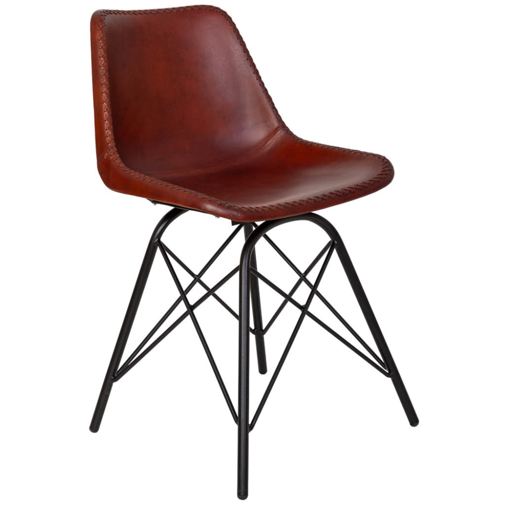 Wanderlust deco Metallstuhl, 46 x 46 x 80 cm (H), braun style industrial - Metall