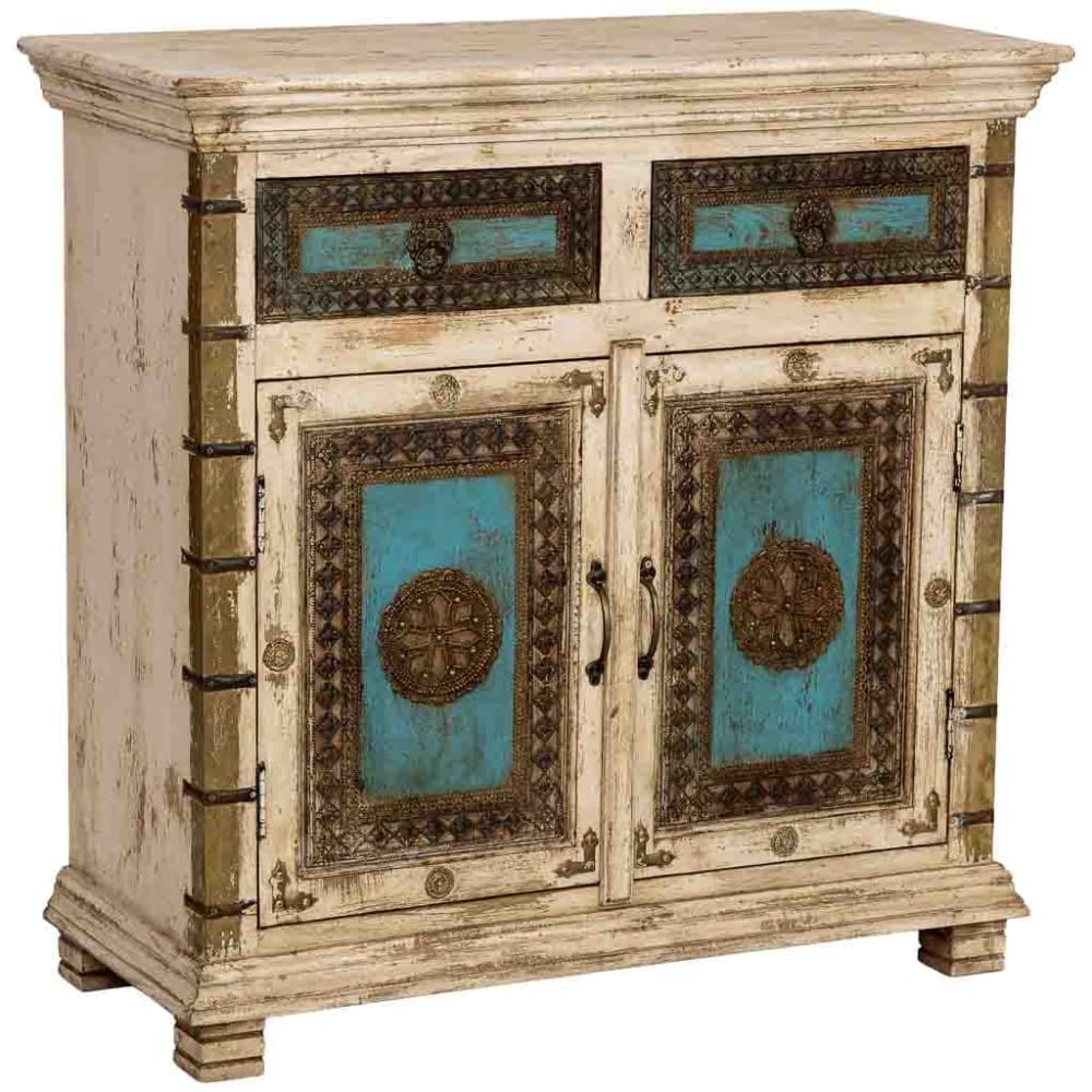 Buffet artisanal en bois blanc 90x40x90h cm