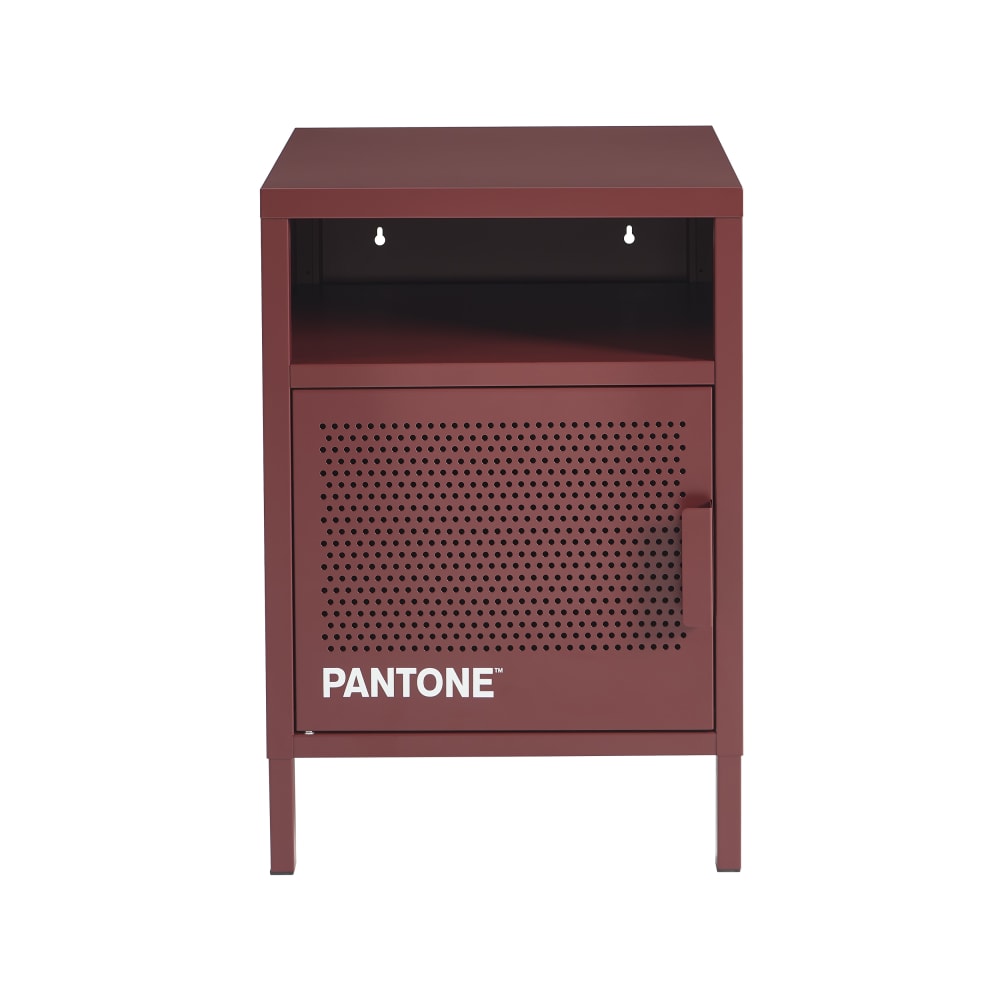 Table de chevet métal bordeaux 40cm